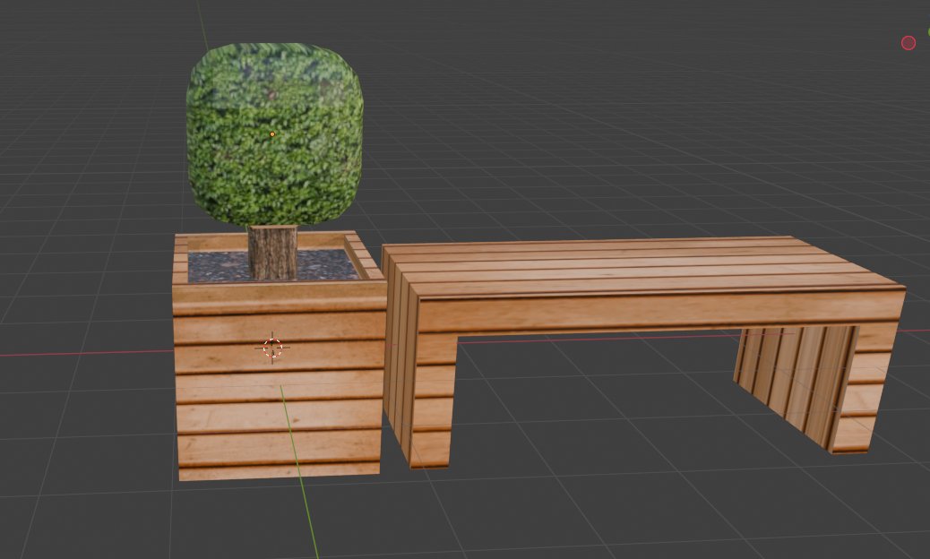 Mall bench and planter